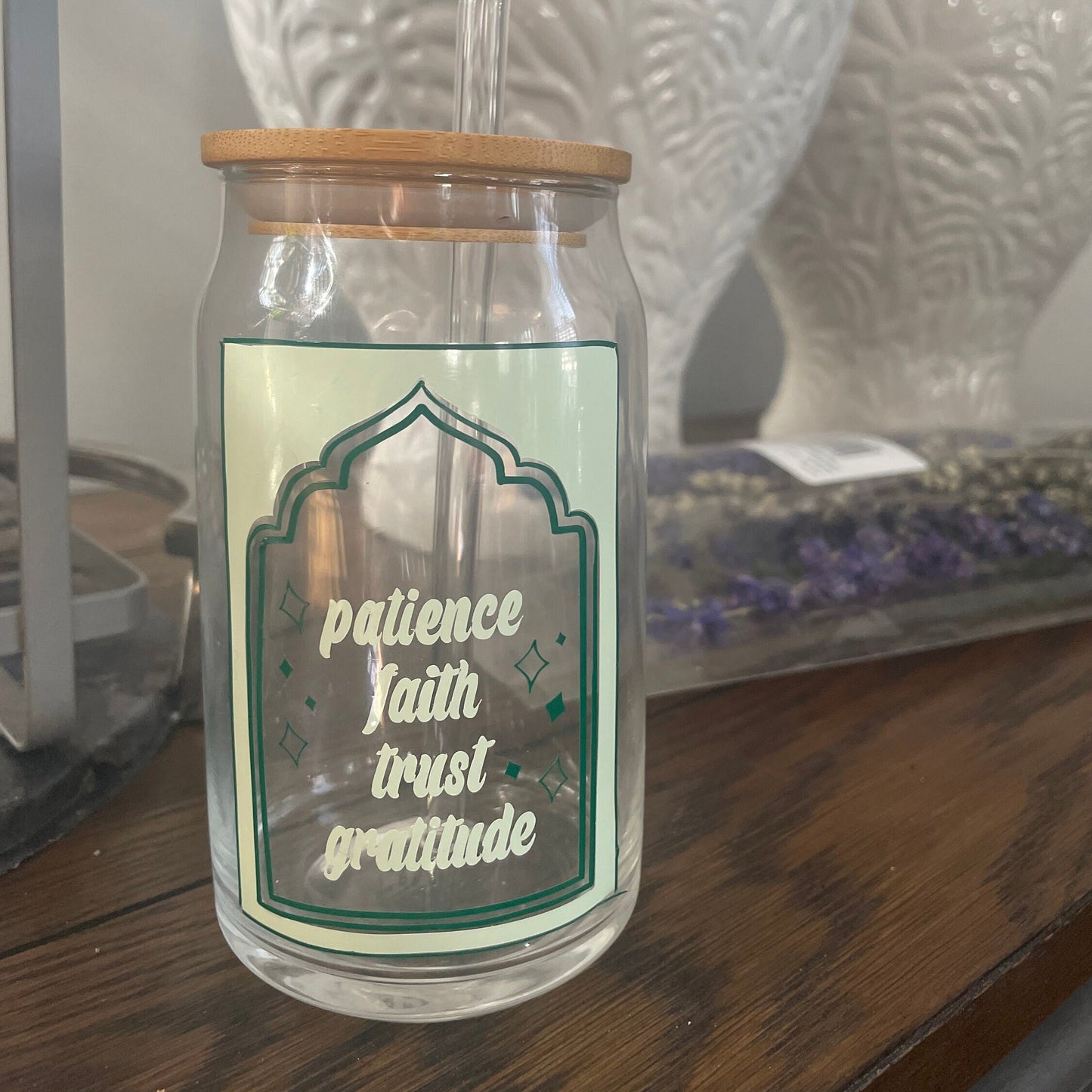 Virtues Tumbler: Patience, Faith, Trust, Gratitude