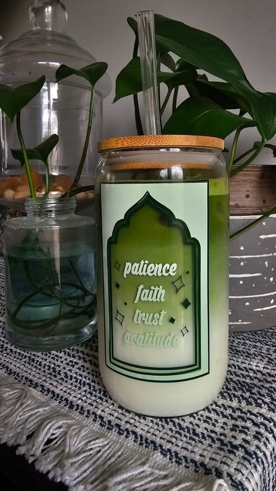 Virtues Tumbler: Patience, Faith, Trust, Gratitude
