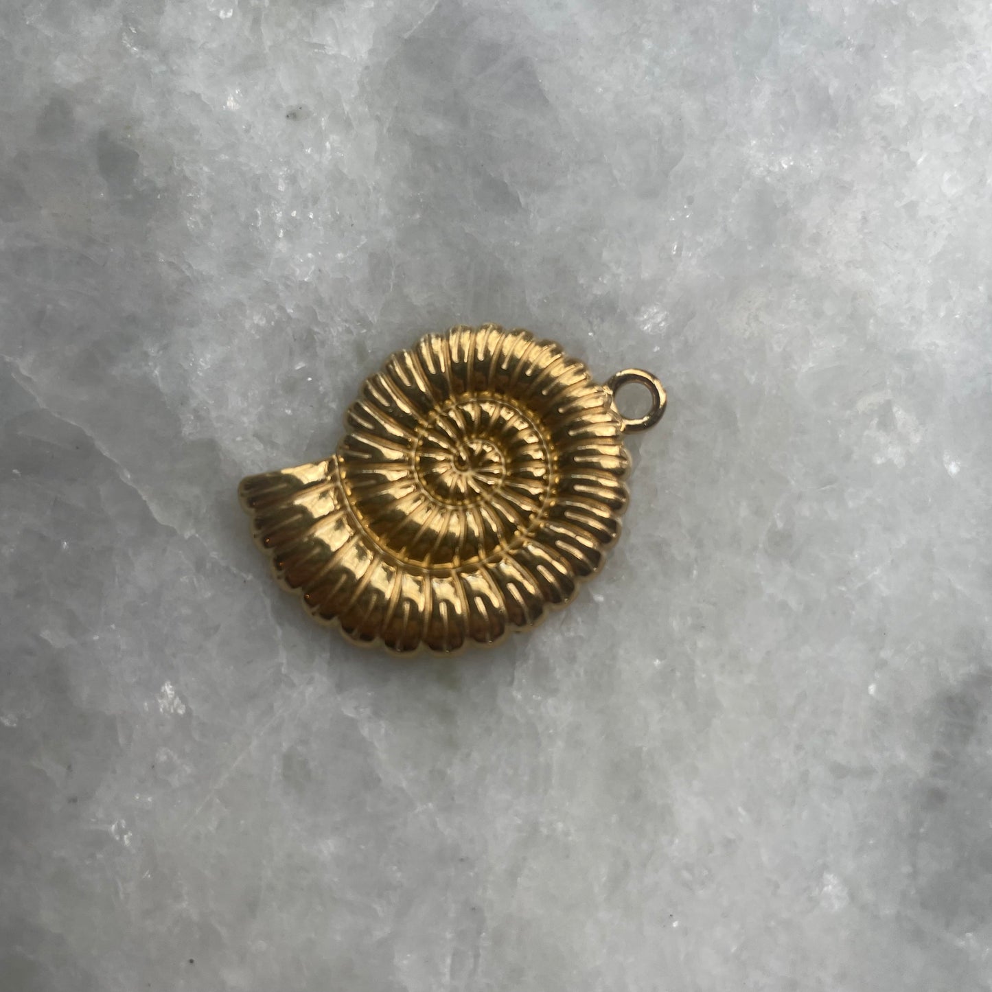 Gold Spiral Shell Charm