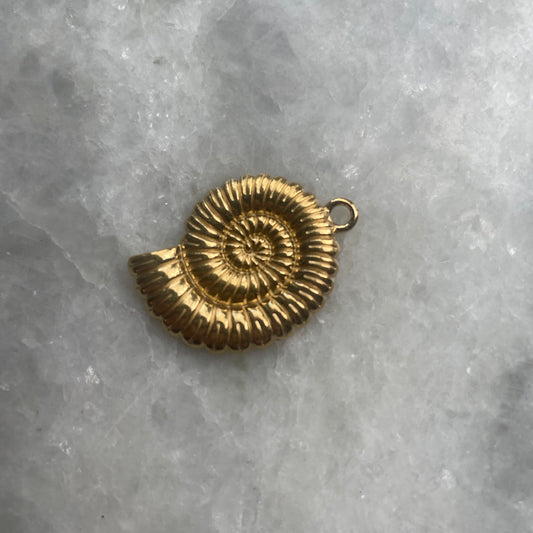 Gold Spiral Shell Charm