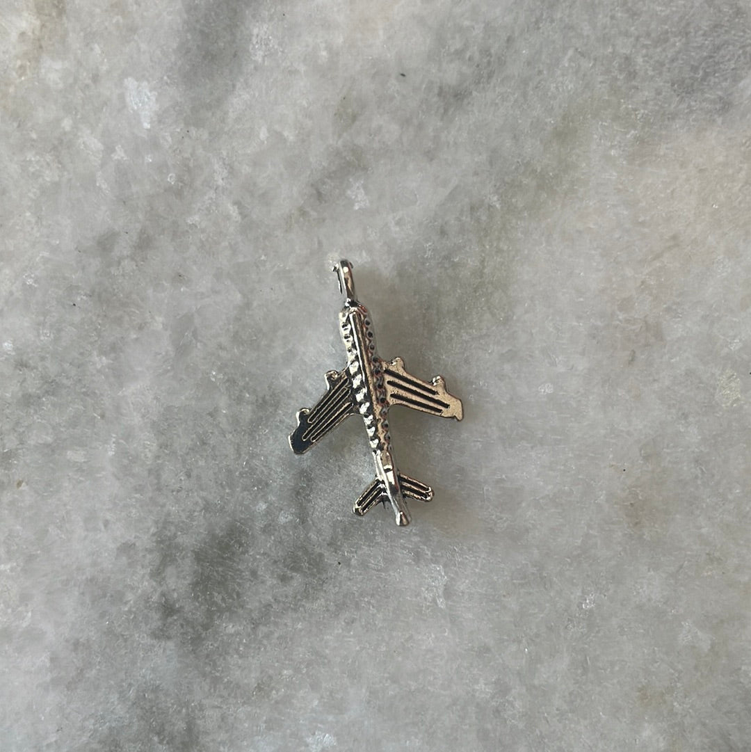 Silver Airplane Charm