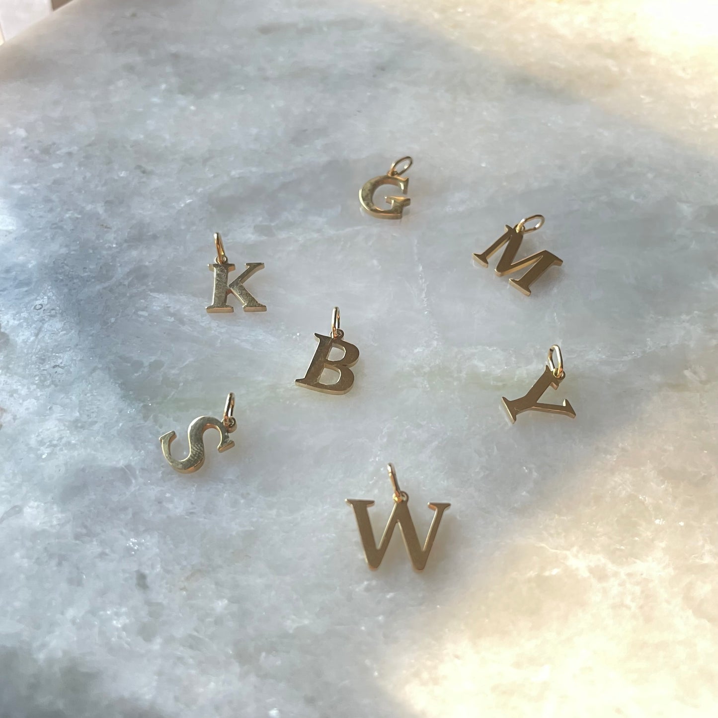 Gold Plated Letters Charm