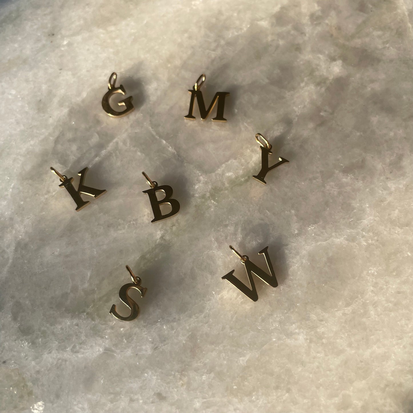 Gold Plated Letters Charm