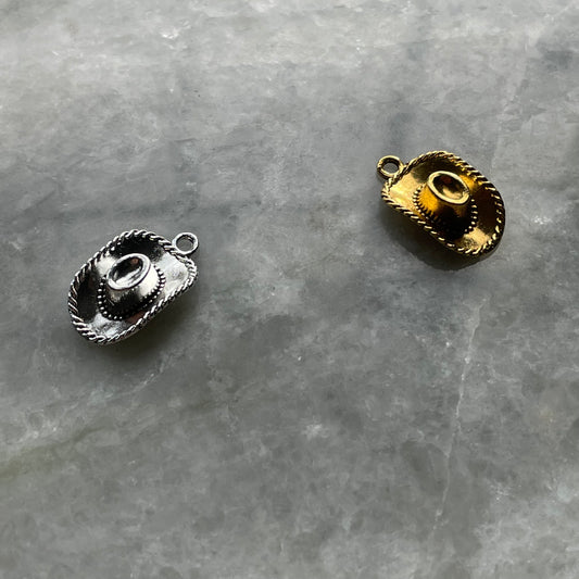 Gold & Silver Cowboy Hat Charms