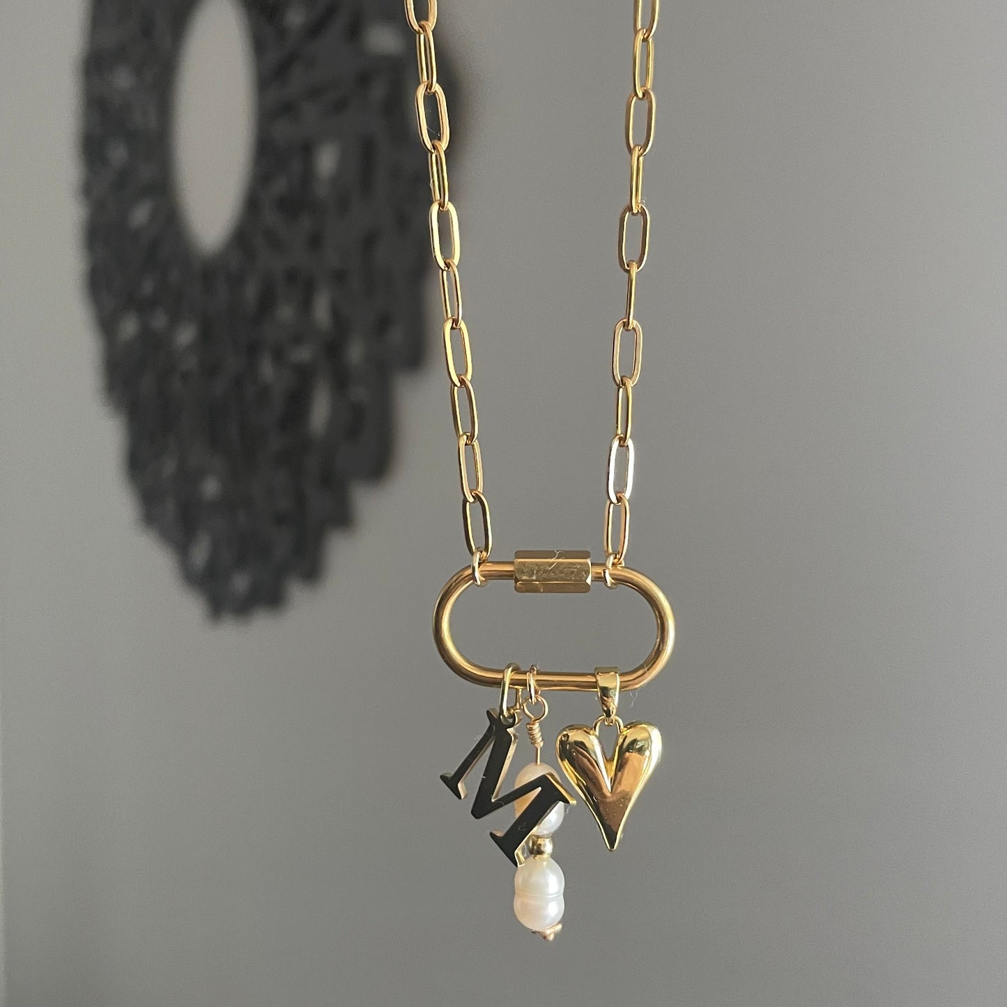 Keepsake Necklace: custom initial, pearls, & heart