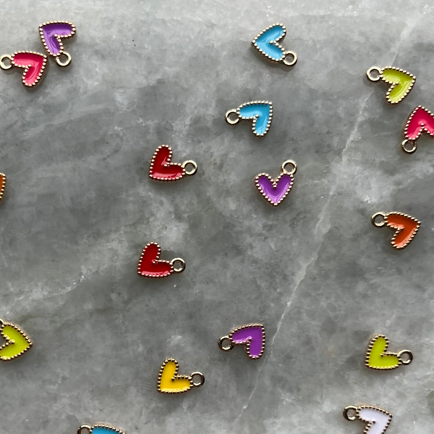 Multicolor Heart Charms