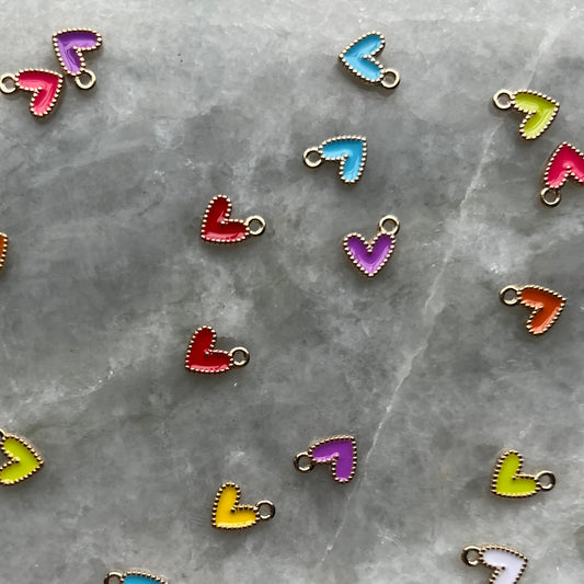 Multicolor Heart Charms