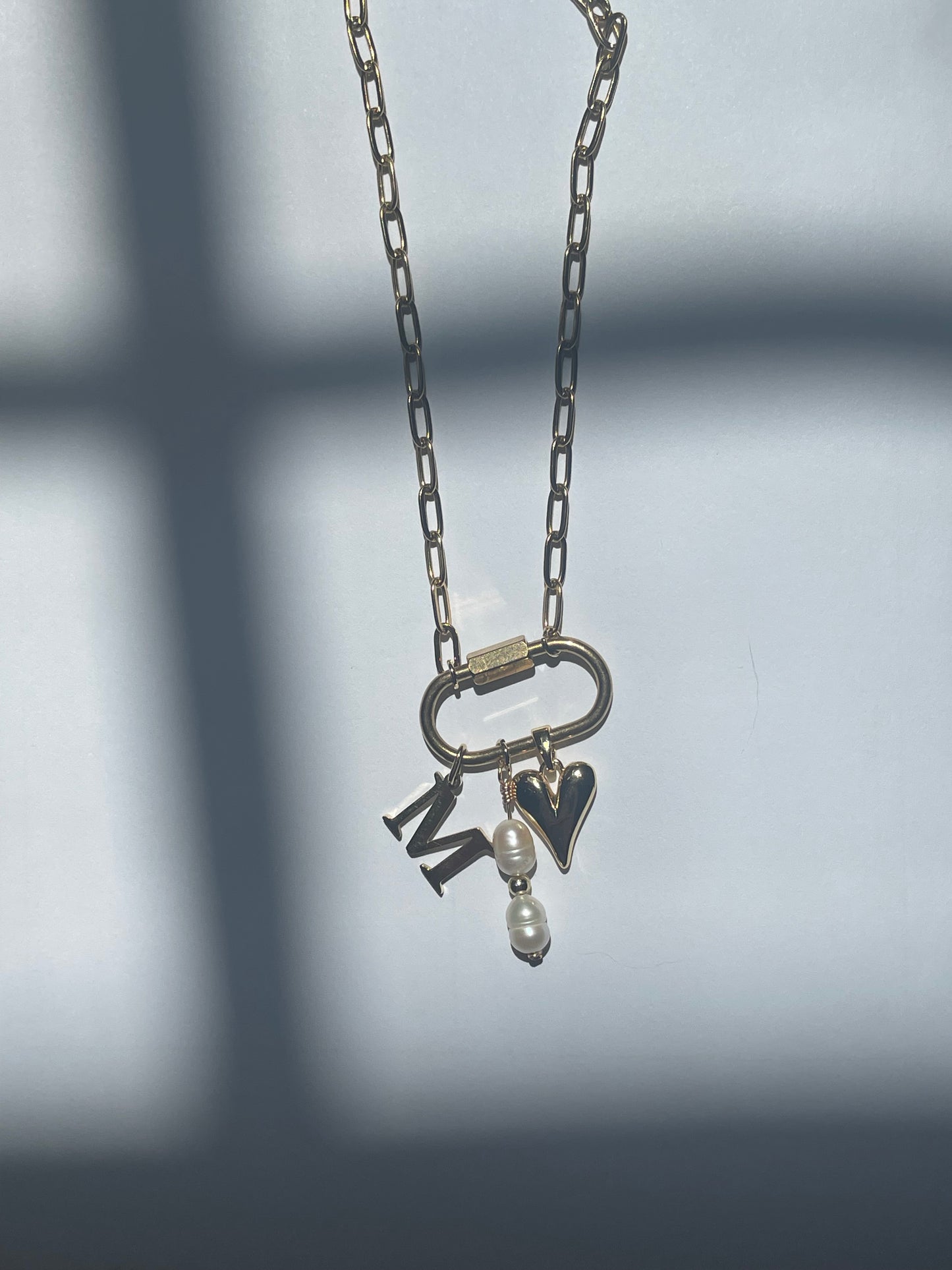 Keepsake Necklace: custom initial, pearls, & heart