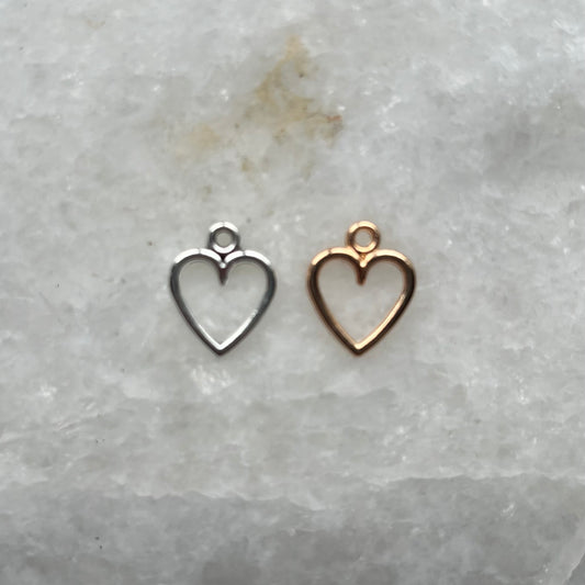 Gold & Silver Cut Out Heart Charm