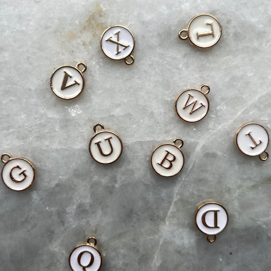 White Alphabet Letters Charm