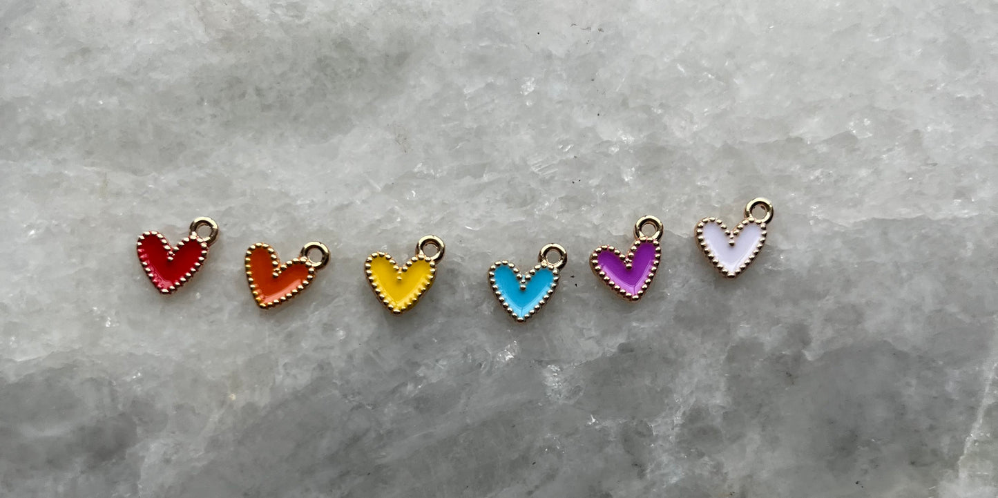 Multicolor Heart Charms