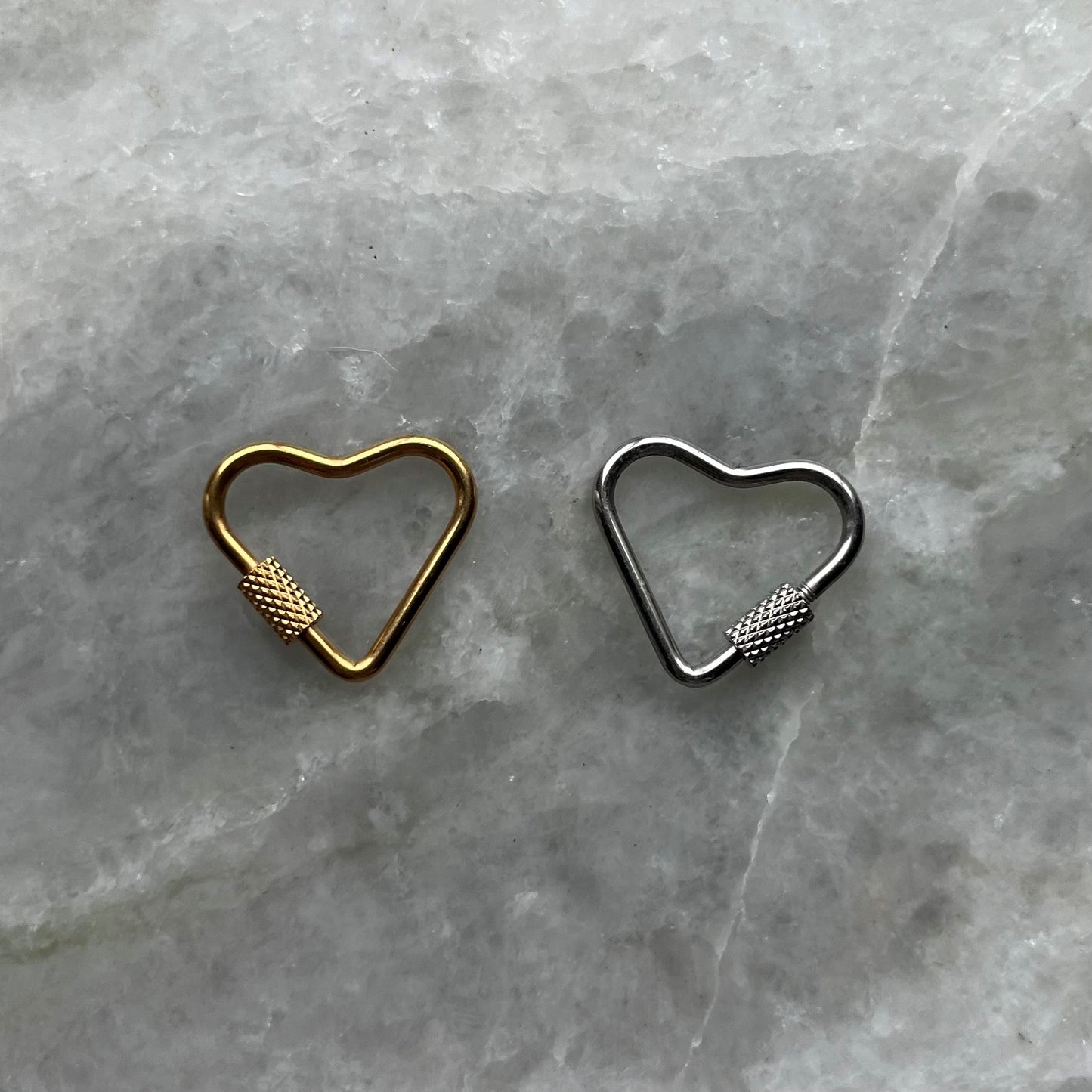 Gold & Silver Heart Carabiners
