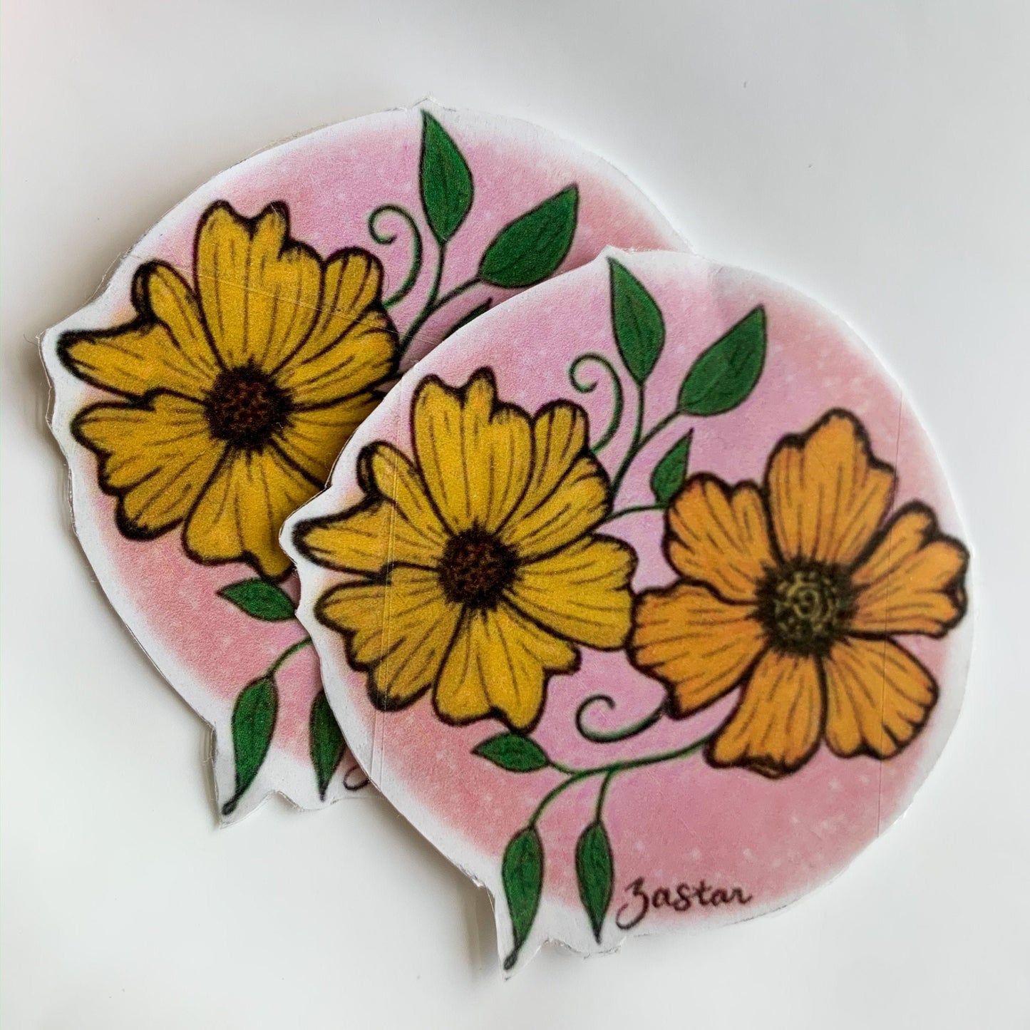 Orange & Yellow Flower Stickers