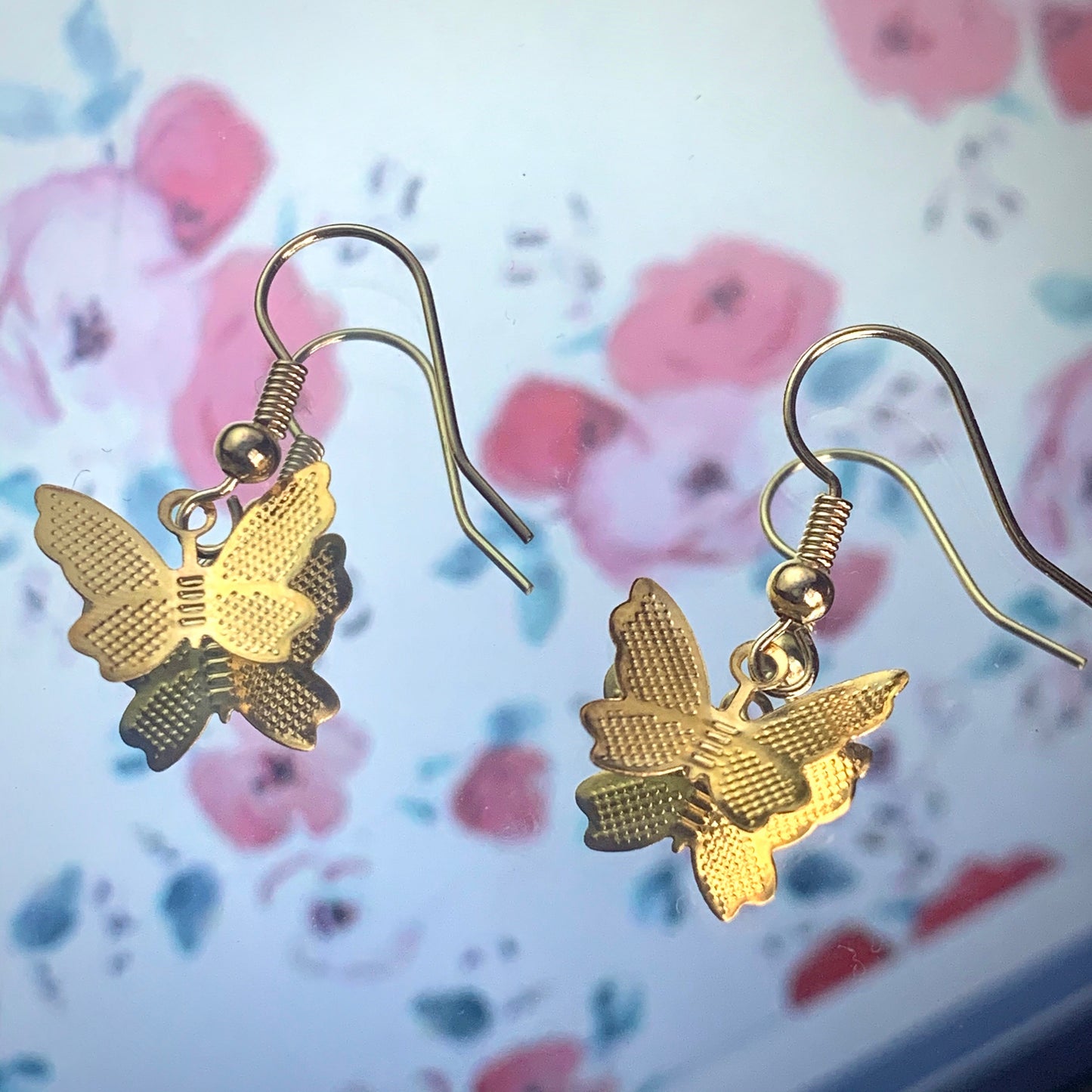 Dainty, Lightweight Gold Butterfly Earrings