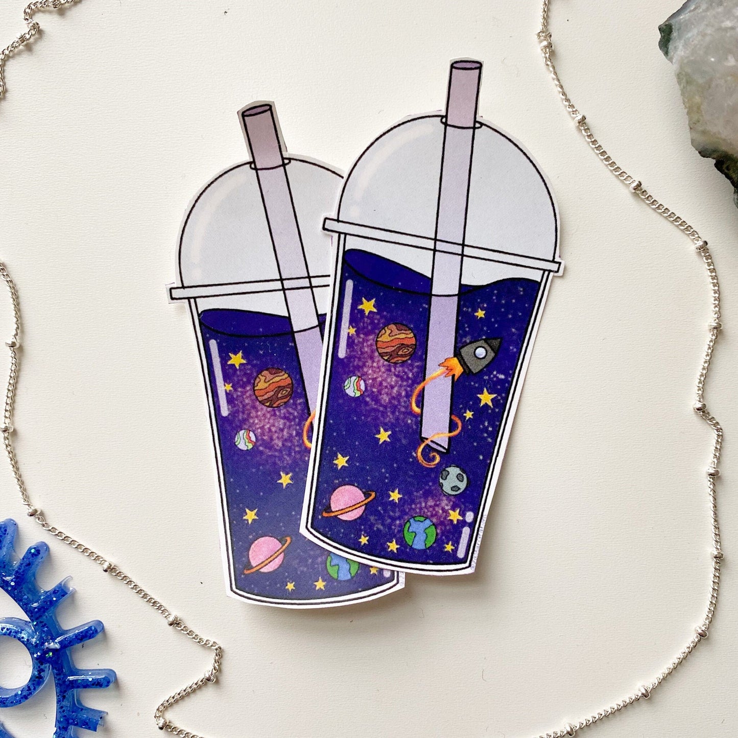 Space Boba Weatherproof Sticker