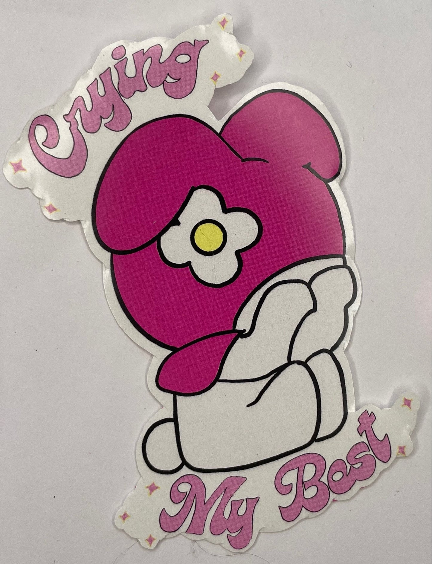 Crying My Best, My Melody Weatherproof Sticker