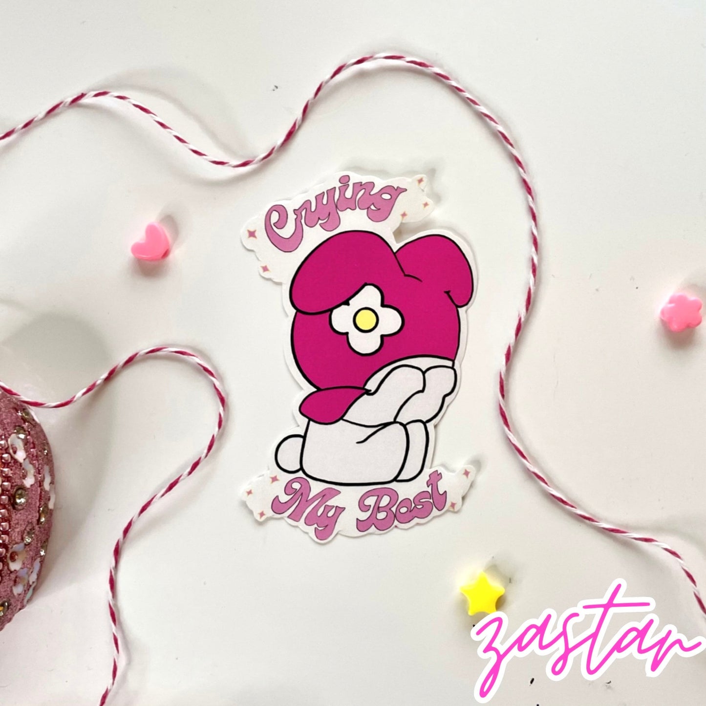 Crying My Best, My Melody Weatherproof Sticker