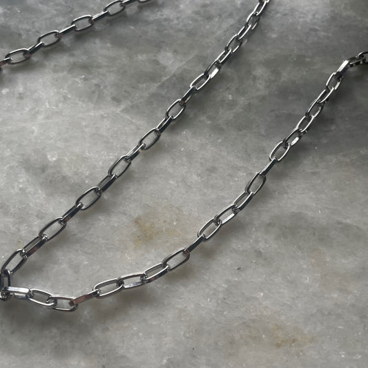 Silver Aluminum Flat Paperclip chain