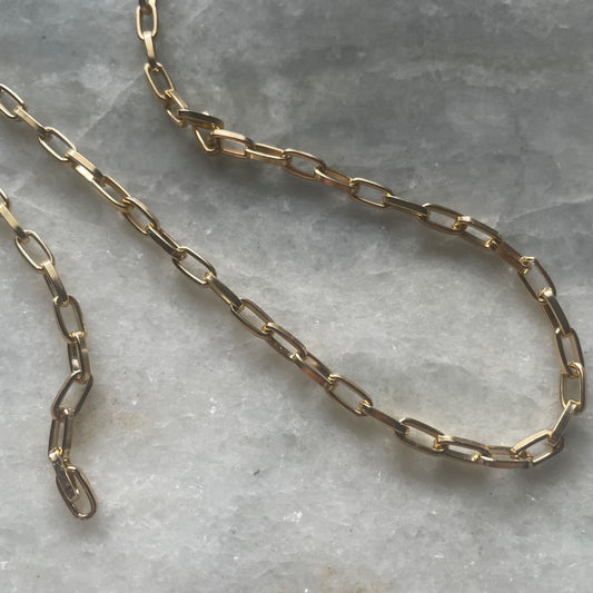 Gold Aluminum Flat Paperclip chain