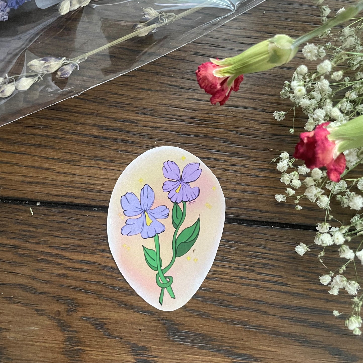 Purple Daffodil- Weatherproof Sticker